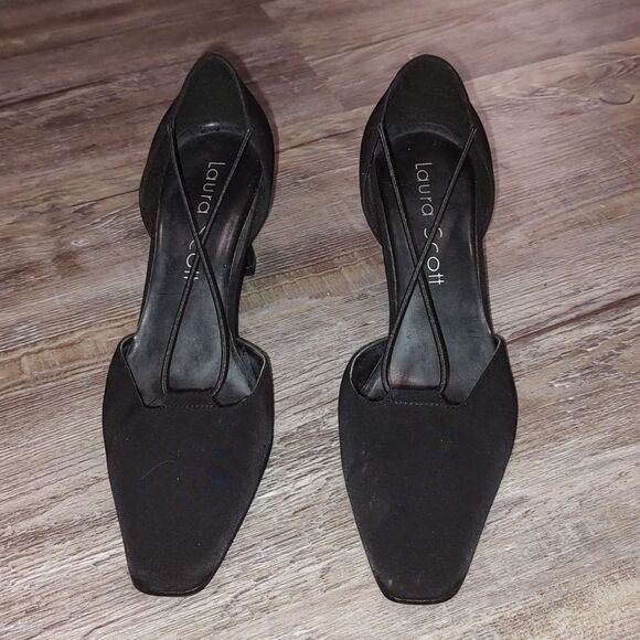 Laura Scott  Alice black pump dress shoes  Sz 8 - Picture 2 of 7
